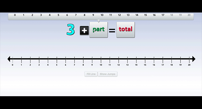Gif of the digital number lines from Target the Question&trade; showing general use